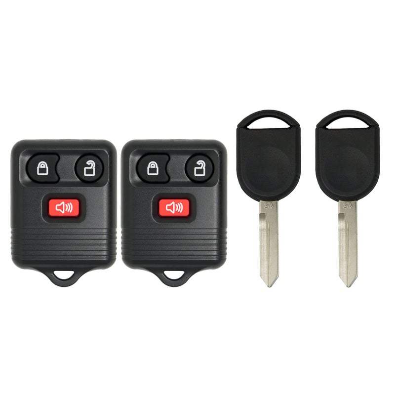 Keyless2Go Replacement for Keyless Entry Car Key Fob Vehicles That Use 3 Button CWTWB1U331 with New Uncut 80 Bit Transponder Ignition Car Key H85 2 Pack