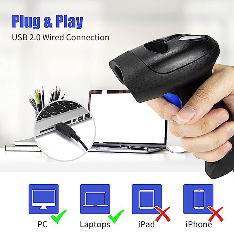 SHREYANS ماسح الباركود لتجربة مسح سريعة وعالية السرعة (سلكي 1D) - Image 2