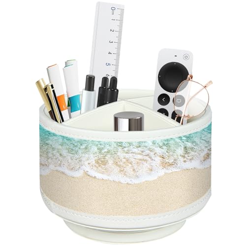 BIBELUN TV Remote Control Holder for Table, 360 Swivel Pen Holder for Desk Organizers and Accessories, Nightstand Organizer Caddy for Media Controllers/Office Supplies, Bedside Decorations for Living Room - Image 1