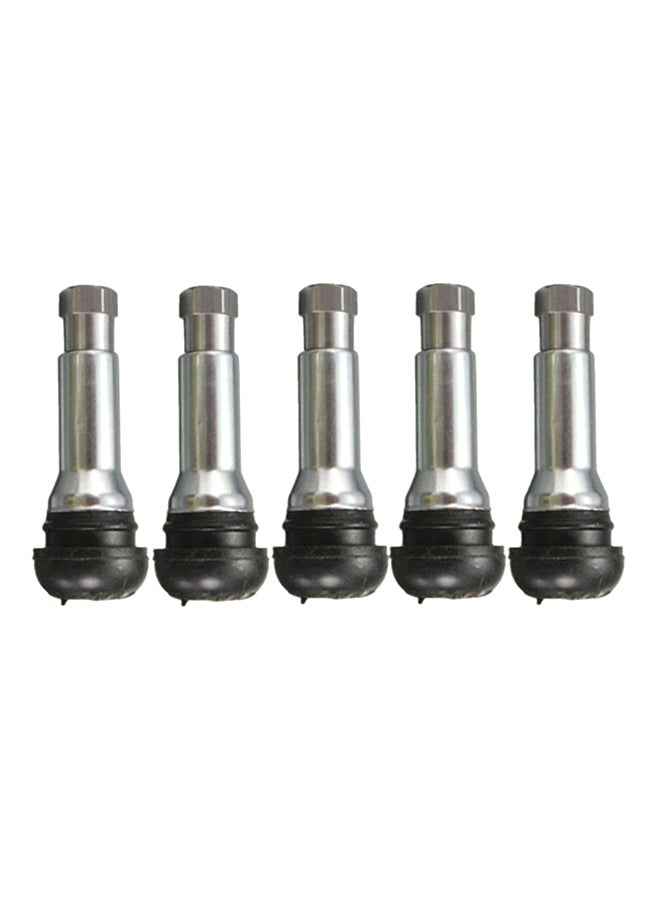 Generic 5-Piece Tubeless Car Tyre Valve With Dust Cap Cover Set  - Image 1