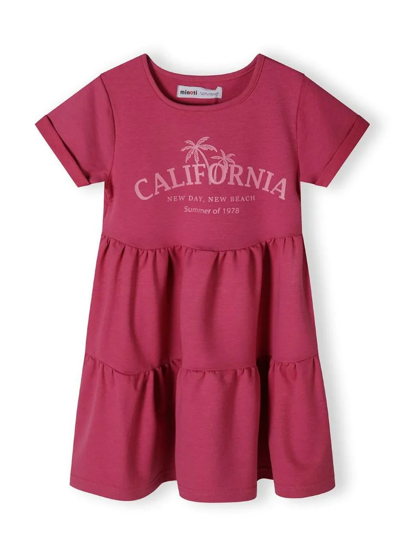مينوتي Kids Girls Short Sleeve Fleece Tiered Dress