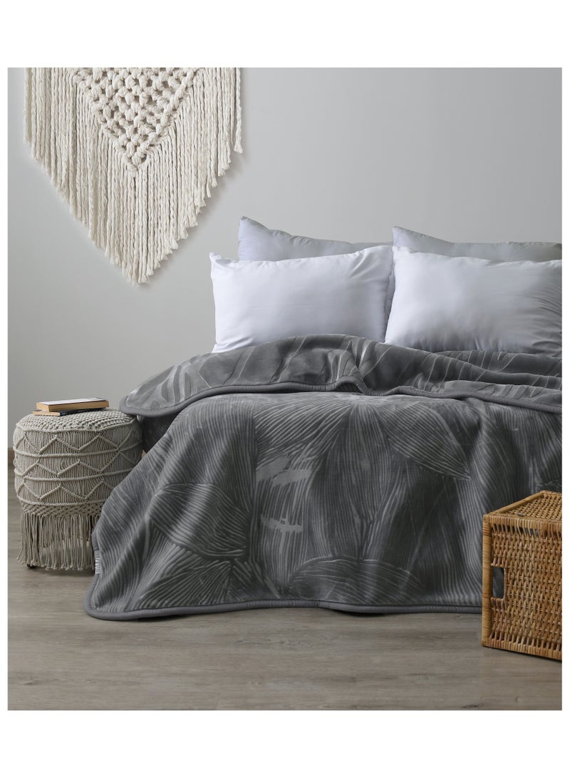 Morano Cloudy Blanket 220 x 240 cm Reversible 2 Ply Polyester Luxury, With Intricate Printed Front And Embossed Backside, Weighted Soft Warm Blanket For Home And Comfort - Image 1