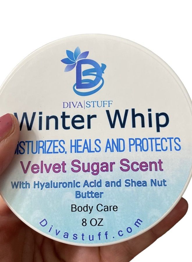 Diva Stuff Velvet Sugar Scent Winter Whip Body Cream, Protects, Heals and Moisturizes Winter Dry Skin, Great For Outdoor Sports - Image 1