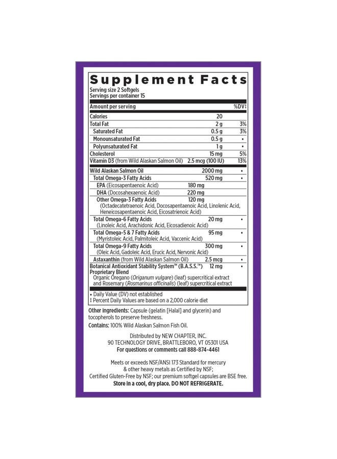 New Chapter Wholemega 1000 Mg, 30 Ct - Image 2