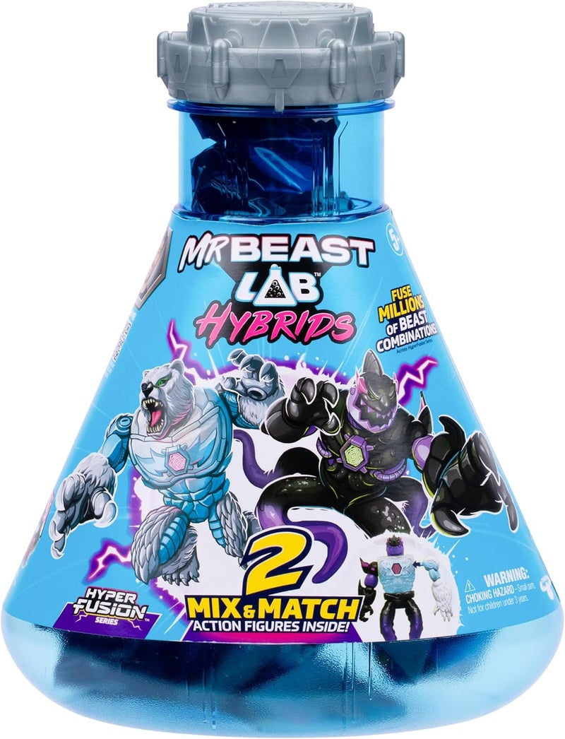 MrBeast Lab مجموعة شخصيات الحركة الهجينة من مختبر مستر بيست – اكتشف وامزج الأجزاء لإنشاء وحشين هجينيين - Image 1