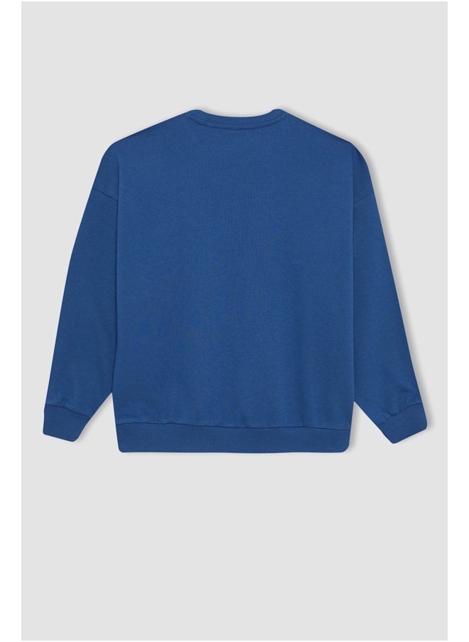 DeFacto - Girl Oversize Fit Crew Neck Long Sleeve Knitted Sweat Shirt - Image 1