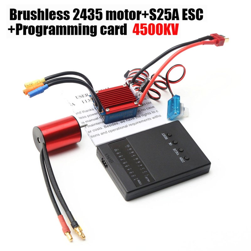 S2435 4500KV Brushless Motor 4P Sensorless 25A Brushless ESC Electric Speed Controller Programming Card for 1/16 1/18 RC Car Truck - Image 2