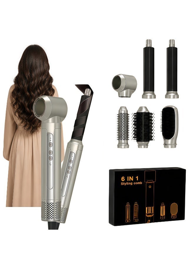 UKLISS 1400W High Speed Hair Blow Dryer Brush 6 in 1 Set, Professional Salon Hot Air Styler, Auto Curling Iron, Straightening & Volumizing Brushes, Low Noise Anti-Frizz - Image 1