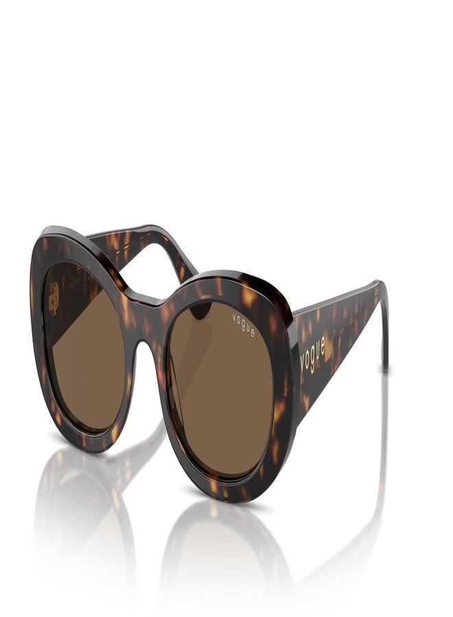 Vogue Eyewear Woman Sunglasses Dark Havana Frame, Dark Brown Lenses, 53MM - Image 2