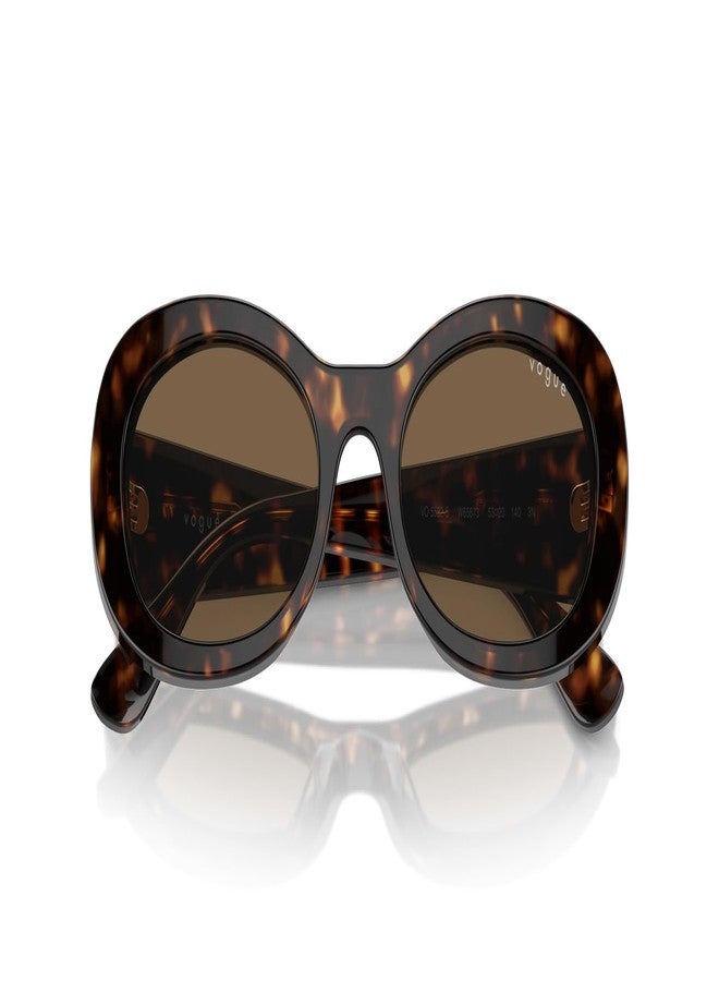 Vogue Eyewear Woman Sunglasses Dark Havana Frame, Dark Brown Lenses, 53MM - Image 5