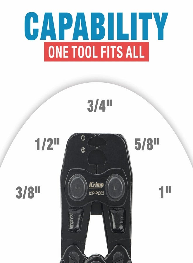 IWISS iCrimp ICP-PC02 PEX Clamp Tool for Pinching and Removing Stainless Steel PEX Clamp Rings, 3/8", 1/2", 3/4", 5/8" and 1", PEX Clamp Removal Tool - Image 3