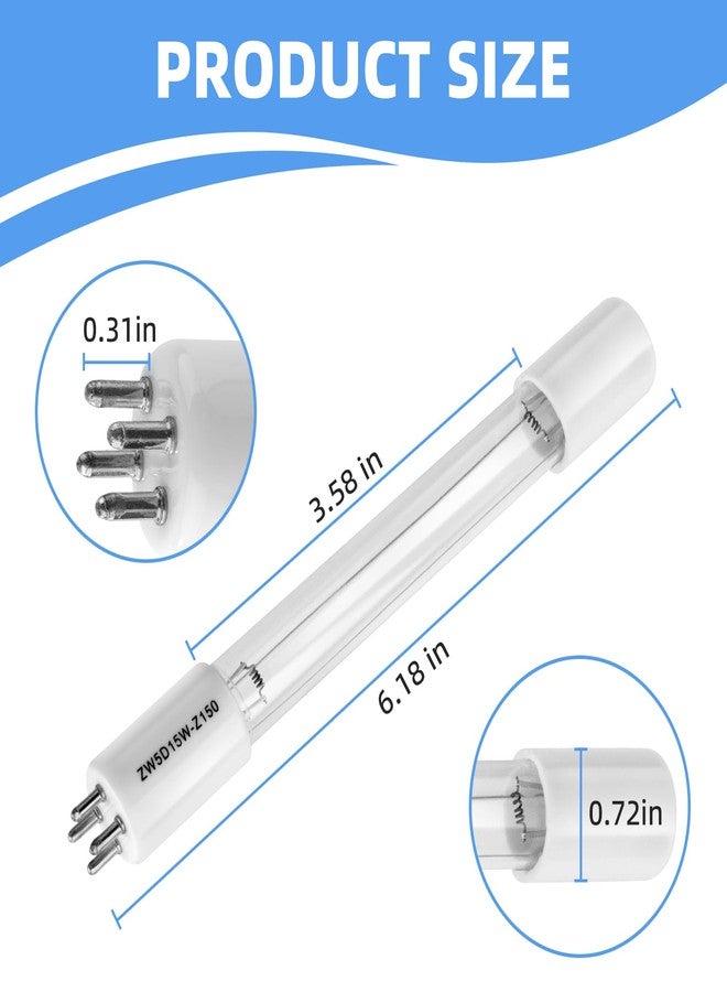 Trdzi 5W UV Light Bulb Replacement for COODIA 5W Filter Pump, Aquarium UVC Bulb Compatible with Sunsun CUV-305, CUV-505, JUP-02 Filter, 4-Pin Base, 2 Pack - Image 2