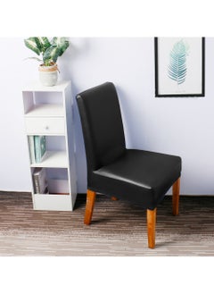 DUNISO Dining Chair Covers, Solid Pu Leather Waterproof and Oilproof Stretch Dining Chair Protector Cover Slipcover Elastic Stretch Armless Removable Waterproof Chair Protector  - Image 2