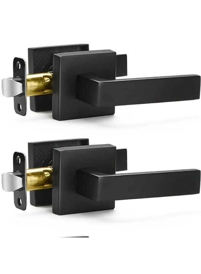 1pc Matte Black Passage Door Lever Privacy Handle Keyless Interior Bedroom Bathroom - Image 4