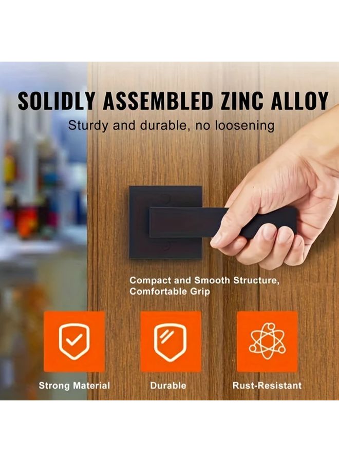 1pc Matte Black Passage Door Lever Privacy Handle Keyless Interior Bedroom Bathroom - Image 2