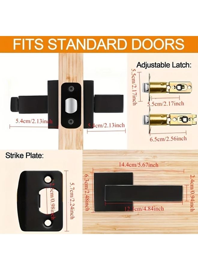 1pc Matte Black Passage Door Lever Privacy Handle Keyless Interior Bedroom Bathroom - Image 5