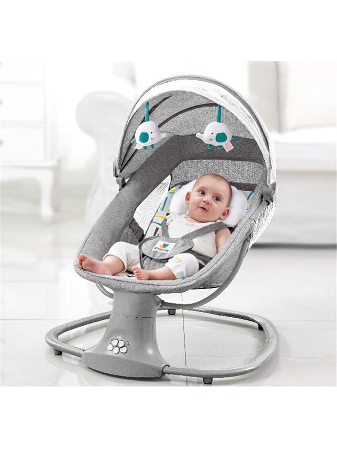 Baby Electric Rocking Chair with Bluetooth Function with 5 Swing Sizes and 3 Stage Timer Removable Mosquito Net - Image 1
