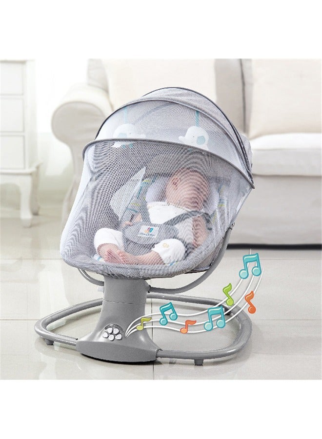 Baby Electric Rocking Chair with Bluetooth Function with 5 Swing Sizes and 3 Stage Timer Removable Mosquito Net - Image 2