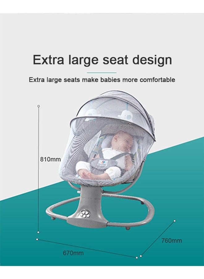 Baby Electric Rocking Chair with Bluetooth Function with 5 Swing Sizes and 3 Stage Timer Removable Mosquito Net - Image 3
