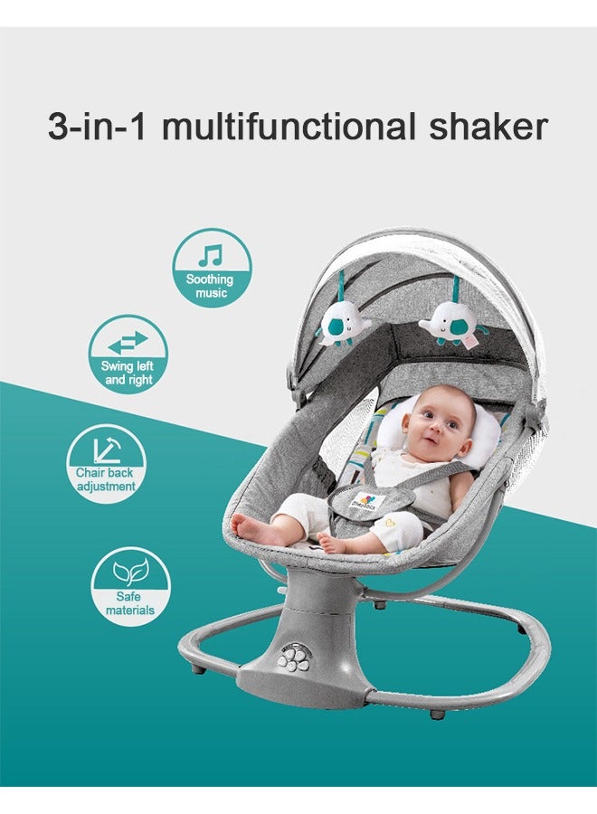 Baby Electric Rocking Chair with Bluetooth Function with 5 Swing Sizes and 3 Stage Timer Removable Mosquito Net - Image 5