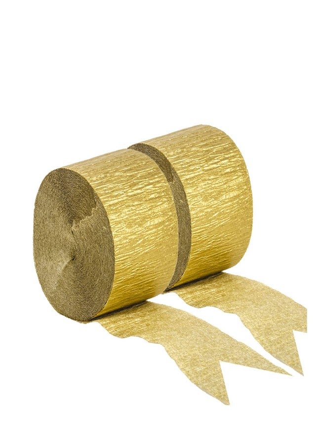 YESON Gold Crepe Paper Streamers Party Streamer Decorations,6 Rolls,1.77 in X 82 ft - Image 1