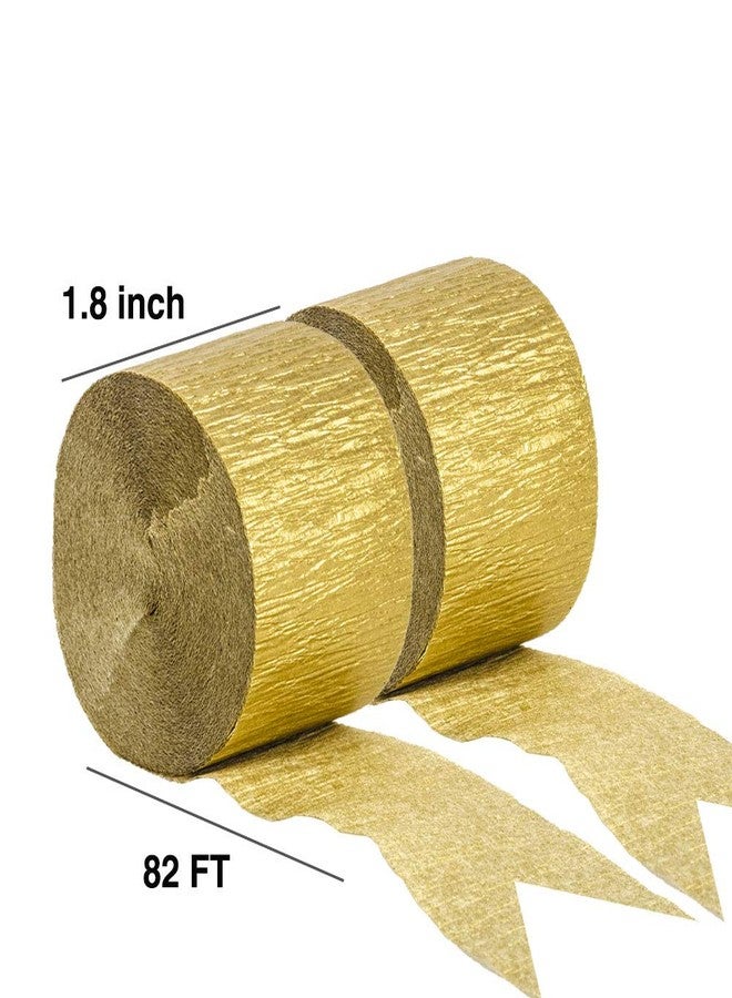YESON Gold Crepe Paper Streamers Party Streamer Decorations,6 Rolls,1.77 in X 82 ft - Image 3