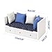 KH866 112 Scale Miniature Doll House Couch Mini Sofa Day Bed for 6 Inch Dolls High Simulation Upholstered Wooden Fabric Loveseat with Pillows Modern Living Room Furniture Realistic Model Decoration - Image 4