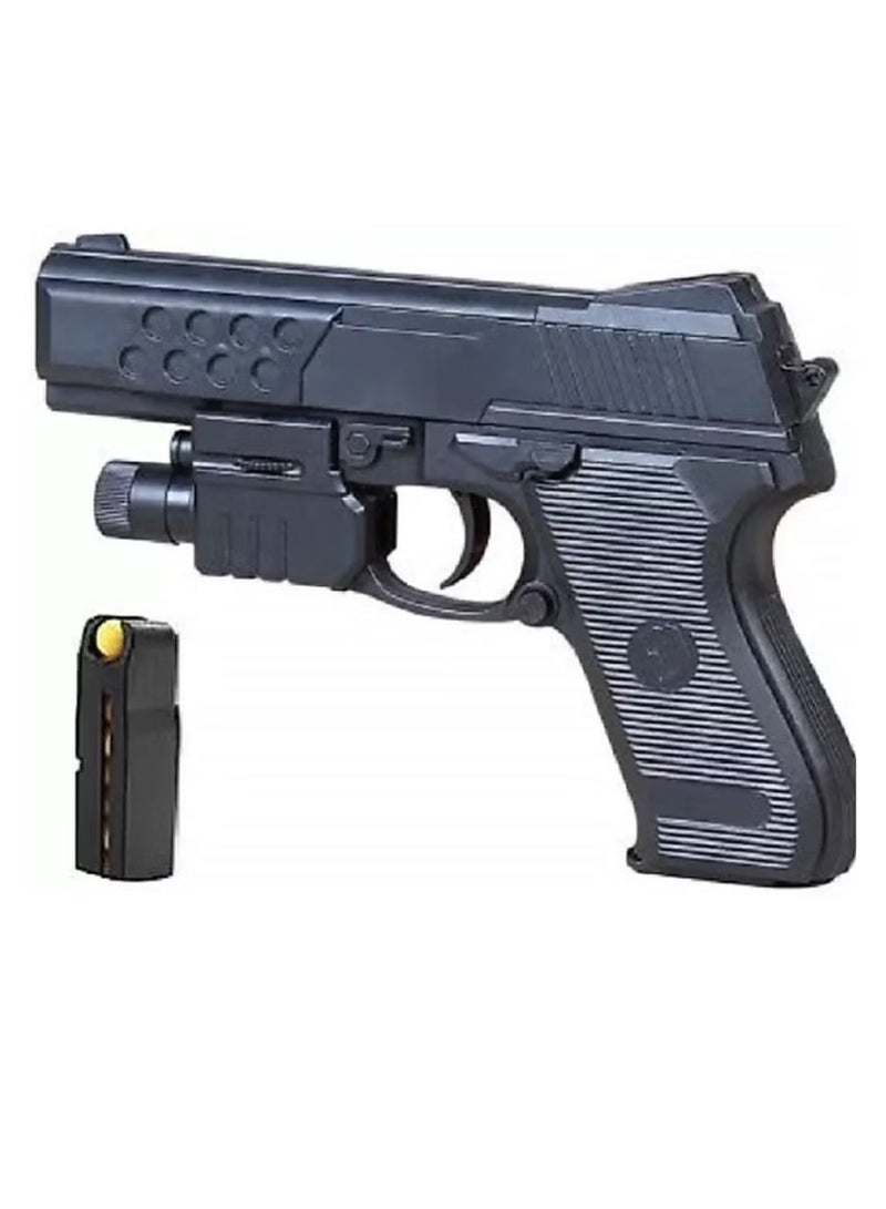 Hand Gun Pistol Without Brief Case Toy Gun for Kids with 7-10 Pieces Plastic Bullets Black  - Image 1