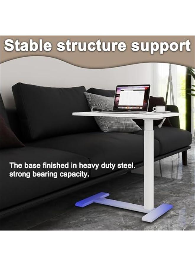 Arabest Medical Overbed Table with Pneumatic Lift and Hidden Casters Mobile Laptop Desk and Rolling Computer Cart – Height Adjustable Bedside Table for Hospital Recovery Home Office or Bedroom Use - Image 4