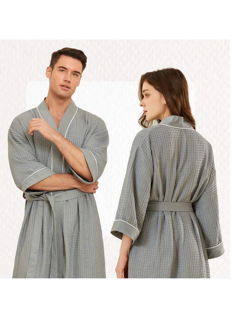 Reefi Gray Waffle Bath Robe Reefi - Image 1