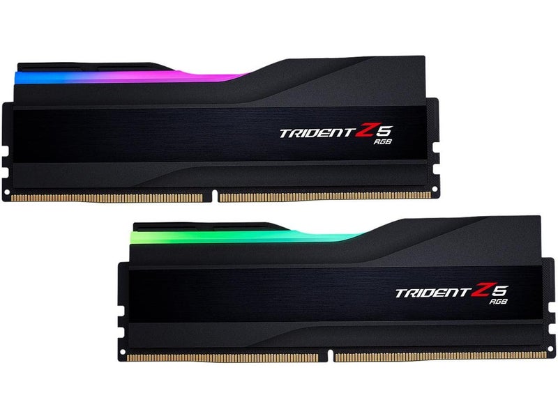 G.SKILL Trident Z5 RGB Series DDR5 RAM (Intel XMP 3.0 & AMD Expo) 64GB (2x32GB) 6000MT/s CL36-36-36-96 1.35V Desktop Computer Memory U-DIMM - Matte Black (F5-6000J3636F32GX2-TZ5RK) - Image 1
