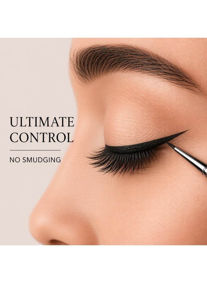 Precision Eyeliner Brush – Ultra Fine Tip Eyeliner Brush for Gel, Cream & Liquid Liner – Thin Detail Brush for Sharp Winged Liner & Tightlining – Maximum Control, Clean Lines – Milana Leesa - Image 4