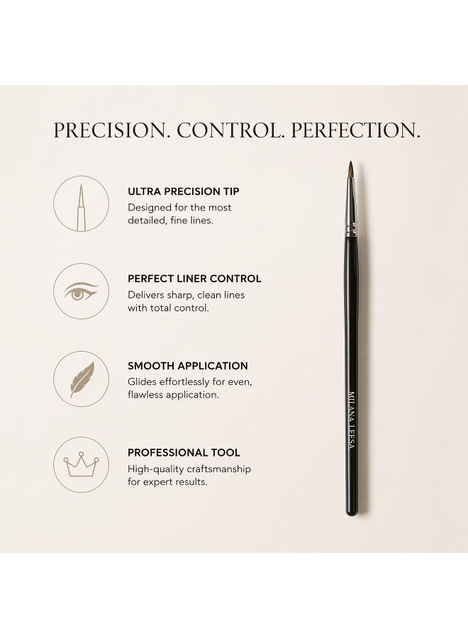 Precision Eyeliner Brush – Ultra Fine Tip Eyeliner Brush for Gel, Cream & Liquid Liner – Thin Detail Brush for Sharp Winged Liner & Tightlining – Maximum Control, Clean Lines – Milana Leesa - Image 3