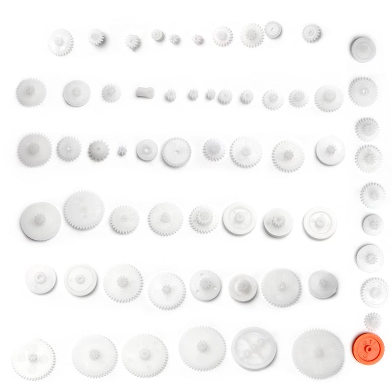 Fielect 64 Type Plastic Gears Kit Plastic Gears Plastic Crown Gear Single Double Reduction Gear Worm Gear for DC Motor DIY Model Toys 1Pcs - Image 3