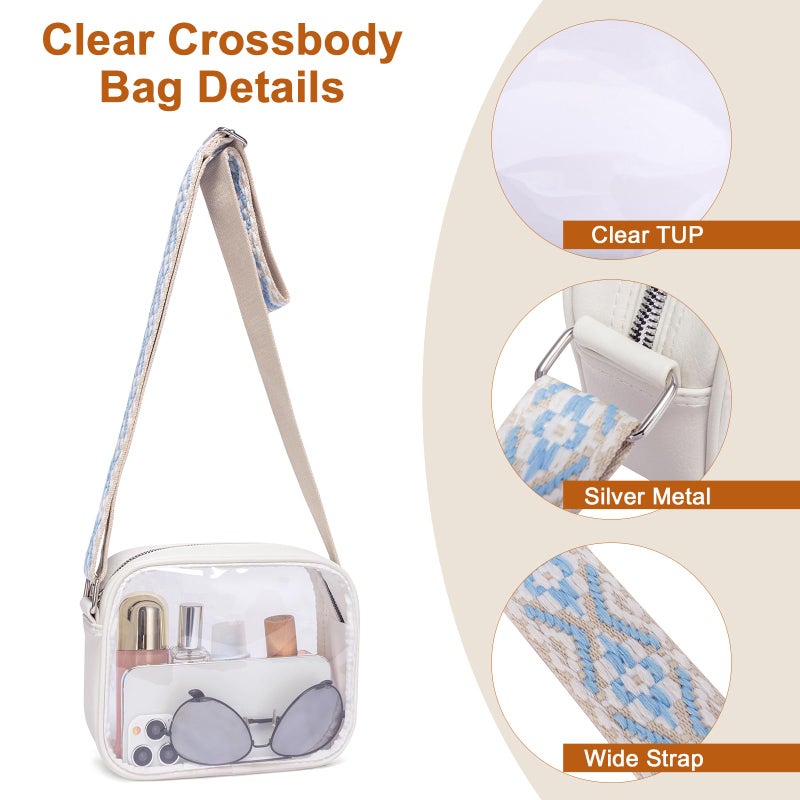 CLUCI Clear Small Crossbody Bags for Women Trendy, TPU Shoulder Purse Wallet with Adjustable Strap - Image 4