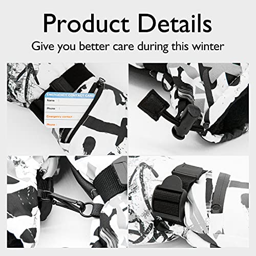 HOIHOO Ski Gloves, Waterproof Snow Gloves -30℉ Winter Gloves for Cold Weather Touchscreen Snowboard Glove Warm for Men Women (White, Medium) - Image 5