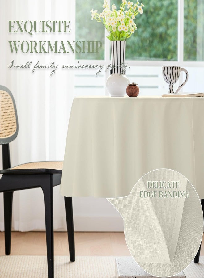 BYDOLL Table Cloth Round 60 Inch Fits Max50 Inch Diameter Top, 4 Pack Beige Washable Outdoor Winkle and Stain Resistant Spillproof Polyester Tablecloth for Round Tables Party Cover - Image 4
