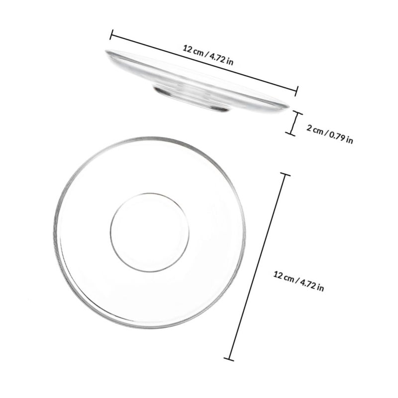 2Pcs 12cm Round Glass Tea Saucers and Appetizer Plates for Coffee and Tea Serving - Image 3