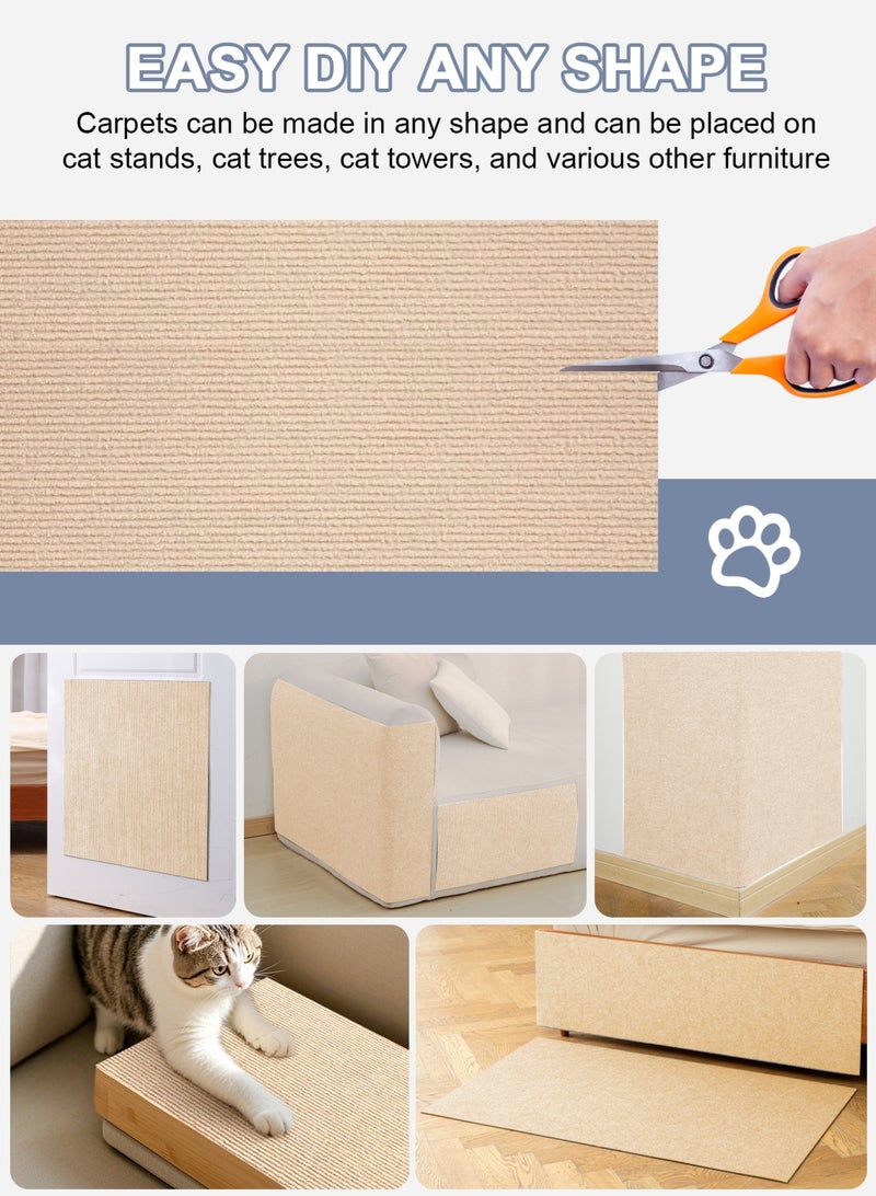 أوربازار واقي أثاث ضد خدش القطط، سجادة ذاتية اللصق قابلة للقص، سجادة خدش للقطط يمكنك صنعها بنفسك لتغطية برج القطط وحامي الأريكة من مخالب القطط (78.7 × 15.8 بوصة كاكي) - Image 4