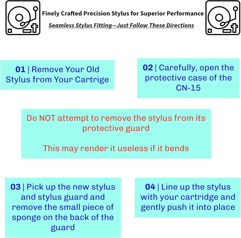 Gemini CN-15 DJ Turntable Cartridge and Needle For Any Standard Headshell Black 20.00 x 20.00 x 20.00 - Image 5