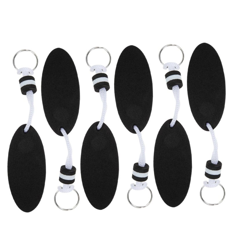 6pcs Floating Keychain Set for Fishing and Kayaking Durable Buoy Key Float Black 16x3 5cm - Image 2