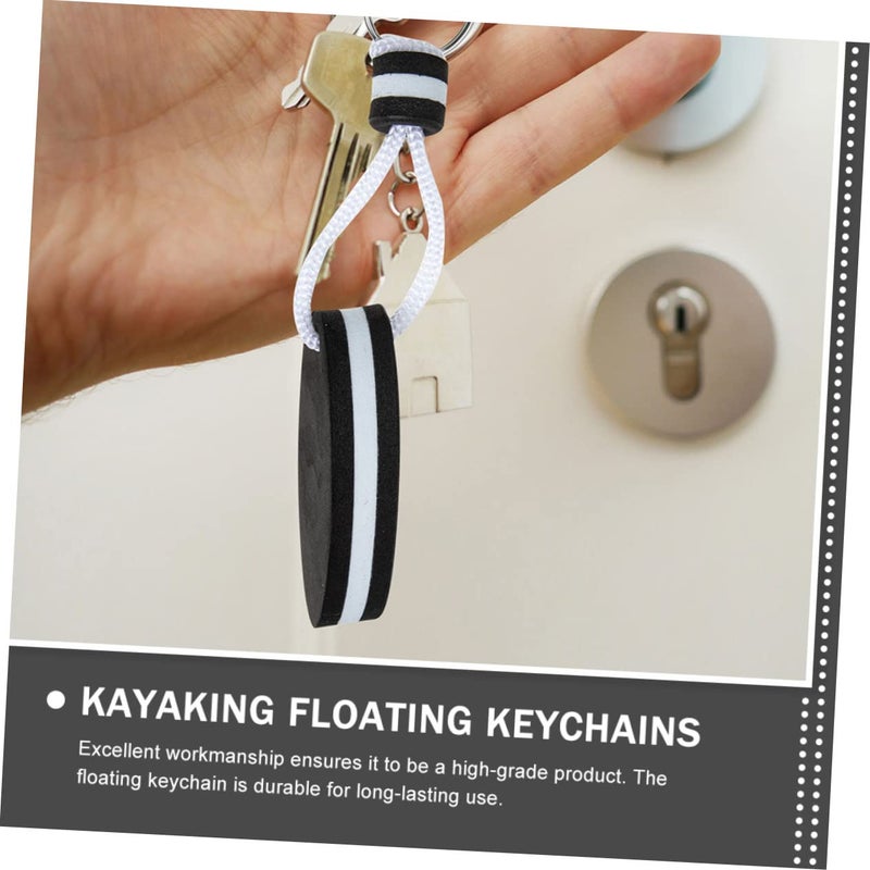 6pcs Floating Keychain Set for Fishing and Kayaking Durable Buoy Key Float Black 16x3 5cm - Image 4