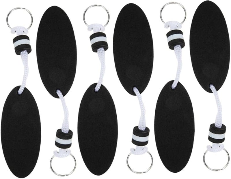 6pcs Floating Keychain Set for Fishing and Kayaking Durable Buoy Key Float Black 16x3 5cm - Image 1