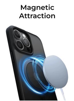 glassology iPhone 15 Pro Max Case 360°Rotatable Magnetic Ring Stand & Holder, High Grade Shockproof Back Phone Case Black  - Image 5