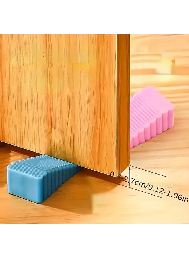 Random 4pcs Non Slip Windproof Door Stoppers No Drilling Required Strong Rubber Door Stopper Home Safety Protection Kit - Image 1