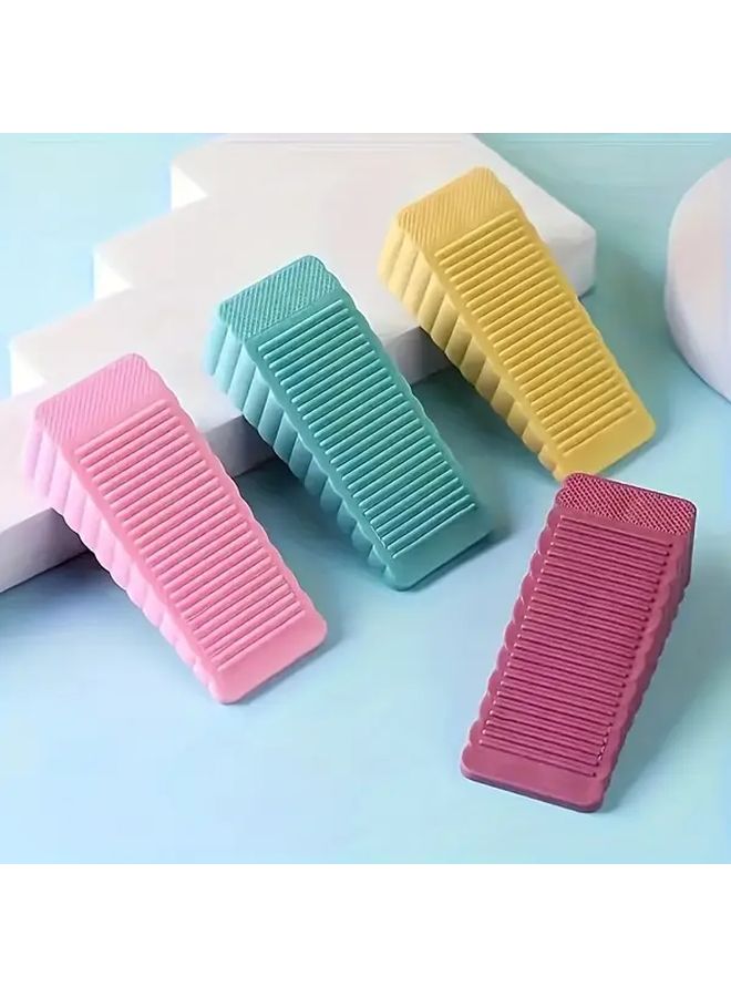 Random 4pcs Non Slip Windproof Door Stoppers No Drilling Required Strong Rubber Door Stopper Home Safety Protection Kit - Image 5