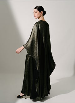 Hadiyath Al Madinah Shimmer Black Kaftan - HM  - Image 3