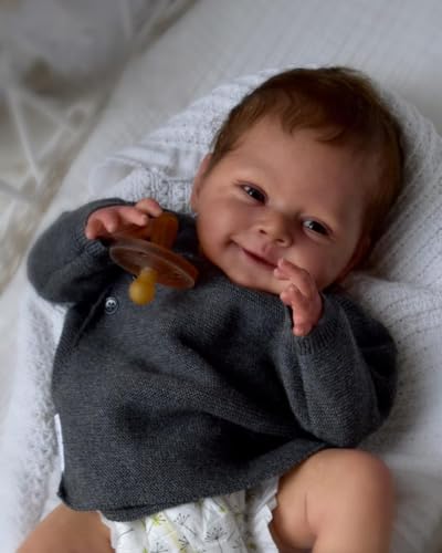 SCOM 18 Realistic Reborn Baby Doll Black Boy Soft Weighted Cloth Body Vinyl Limbs HandRooted Hair African American Lifelike Baby Doll with Outfit Gift Box Birthday Gift for 3 Kid - Image 5