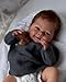 SCOM 18 Realistic Reborn Baby Doll Black Boy Soft Weighted Cloth Body Vinyl Limbs HandRooted Hair African American Lifelike Baby Doll with Outfit Gift Box Birthday Gift for 3 Kid - Image 4