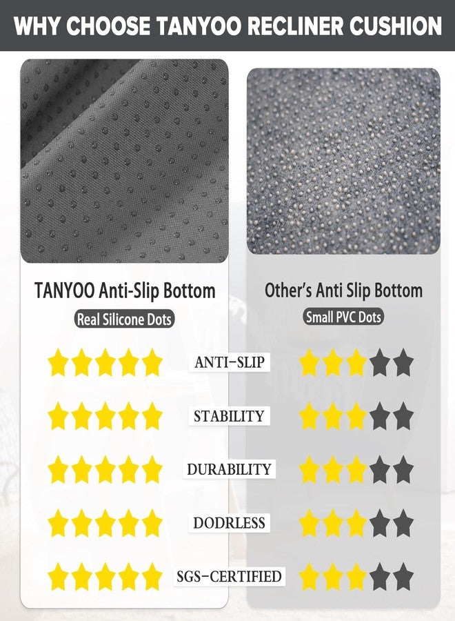 TANYOO Recliner Cushion Dual Layer Fillings Chair Cushion for Elderly 20”x20”x5” Extra Large Seat Cushion for Chair Thick and Supportive Chair Pad for Armchairs Pain & Pressure Relief Brown - Image 3
